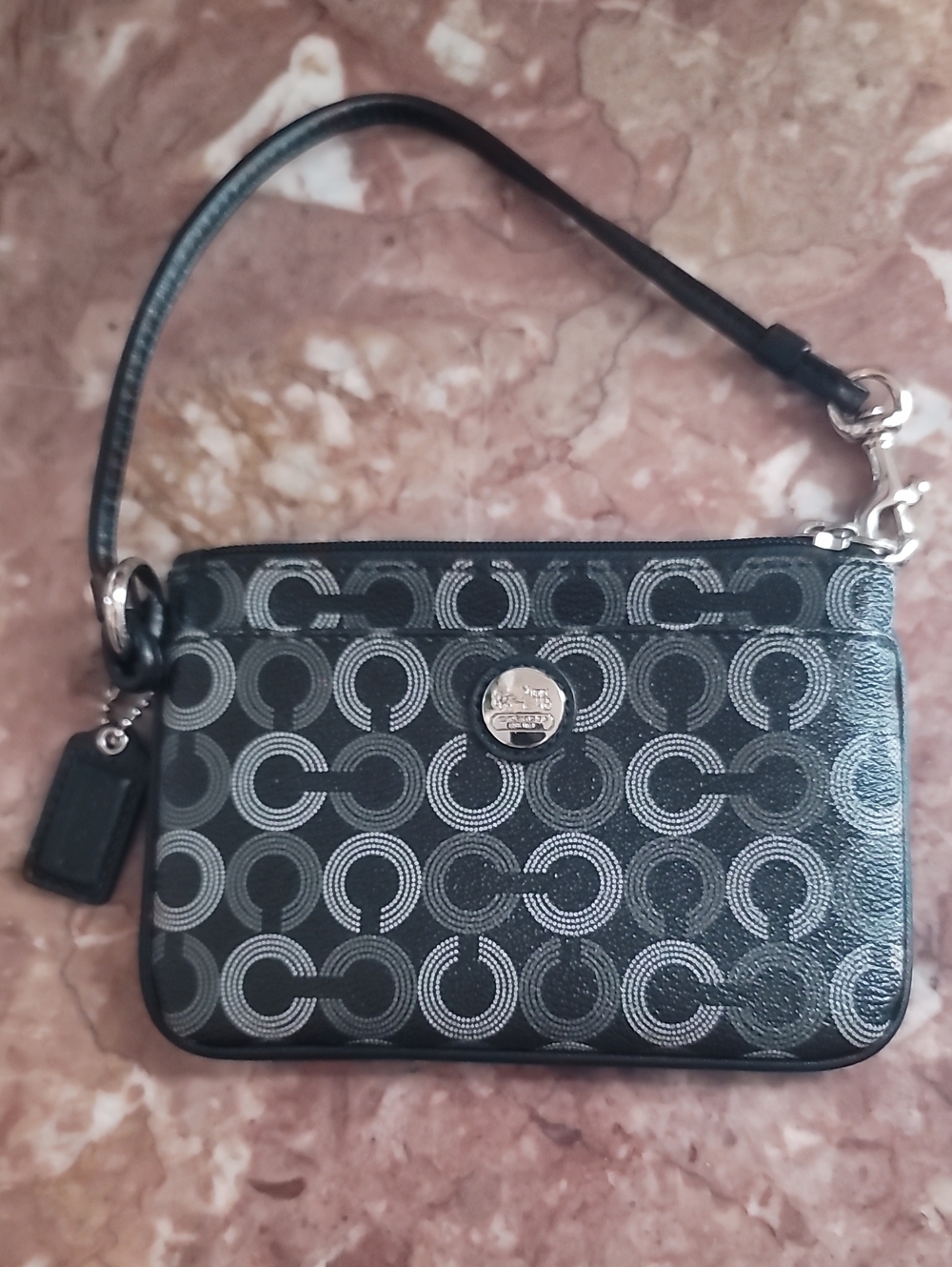 Coach Waverly Black Signature C Wristlet